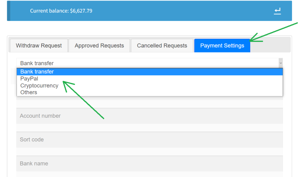 BetCoBit Payment Settings